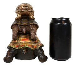 Nautical Marine Reptile 3 Stacked Acrobatic Turtles Tortoises Figurine Feng Shui-2