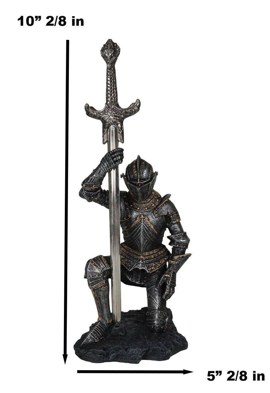 The Accolade Kneeling Medieval Knight Excalibur Sword Letter Opener Figurine-5
