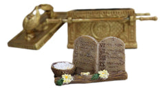 Matte Gold Ark Of The Covenant Model With Contents Figurine Decorative Box 1:16-4