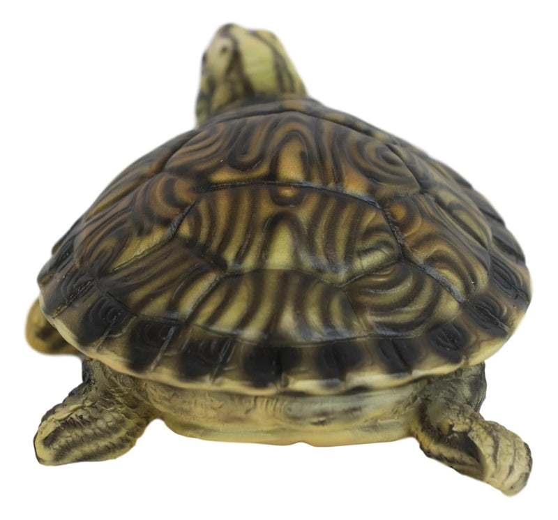 Lifelike Yellow Bellied Slider Turtle Tortoise Figurine 4.75"L Zen Feng Shui-3