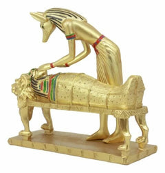 Ancient Egyptian God Of The Dead Golden Anubis Embalming Pharaoh Mummy Statue-4