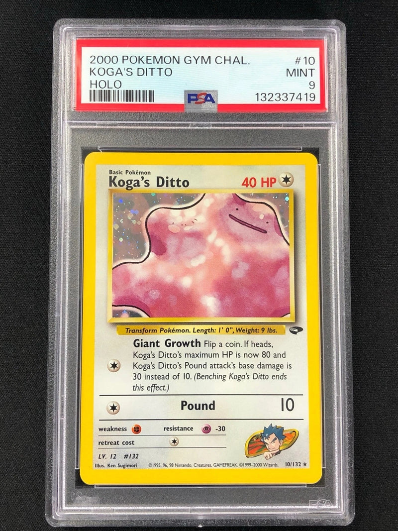Pokemon 2000 Koga's Ditto 10/132 Holo PSA 9-1