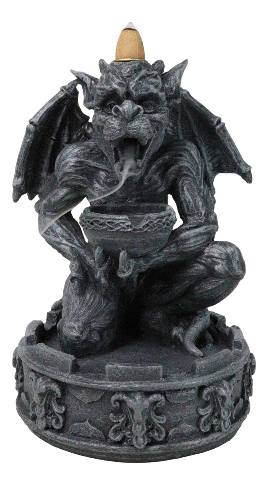Gothic Servant Chimera Gargoyle Ceremonial Bowl Backflow Incense Burner Figurine-2