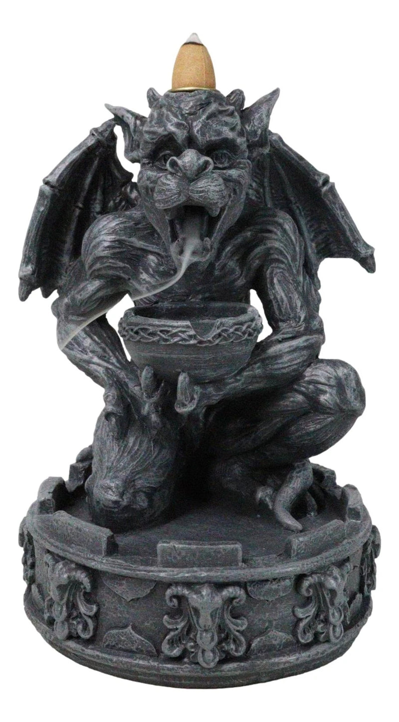 Gothic Servant Chimera Gargoyle Ceremonial Bowl Backflow Incense Burner Figurine-2
