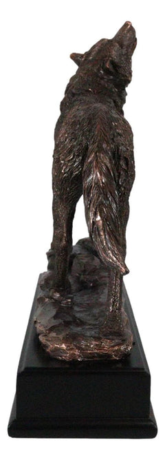 Rustic Forest Woodlands Howling Spirit Alpha Wolf Figurine With Trophy Base-3
