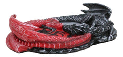 Auspicious Infinity Red And Black Unity Dragons Decorative Incense Burner Holder-2