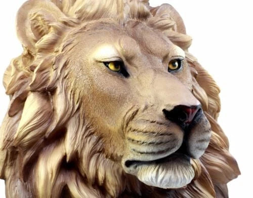 Lion Head Wall Decor Plaque 16" Tall Taxidermy Art Decor Sculpture-2