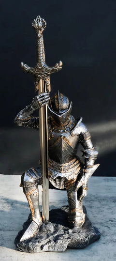 The Accolade Kneeling Medieval Knight Excalibur Sword Letter Opener Figurine-2