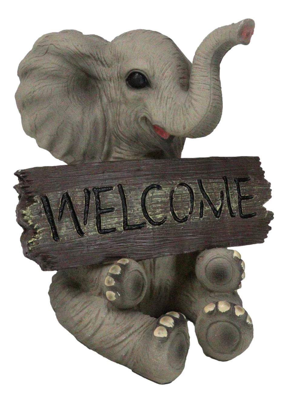 Figura de cría de elefante con la trompa hacia arriba, bienvenida a la vida silvestre de la selva, safari de sabana-3