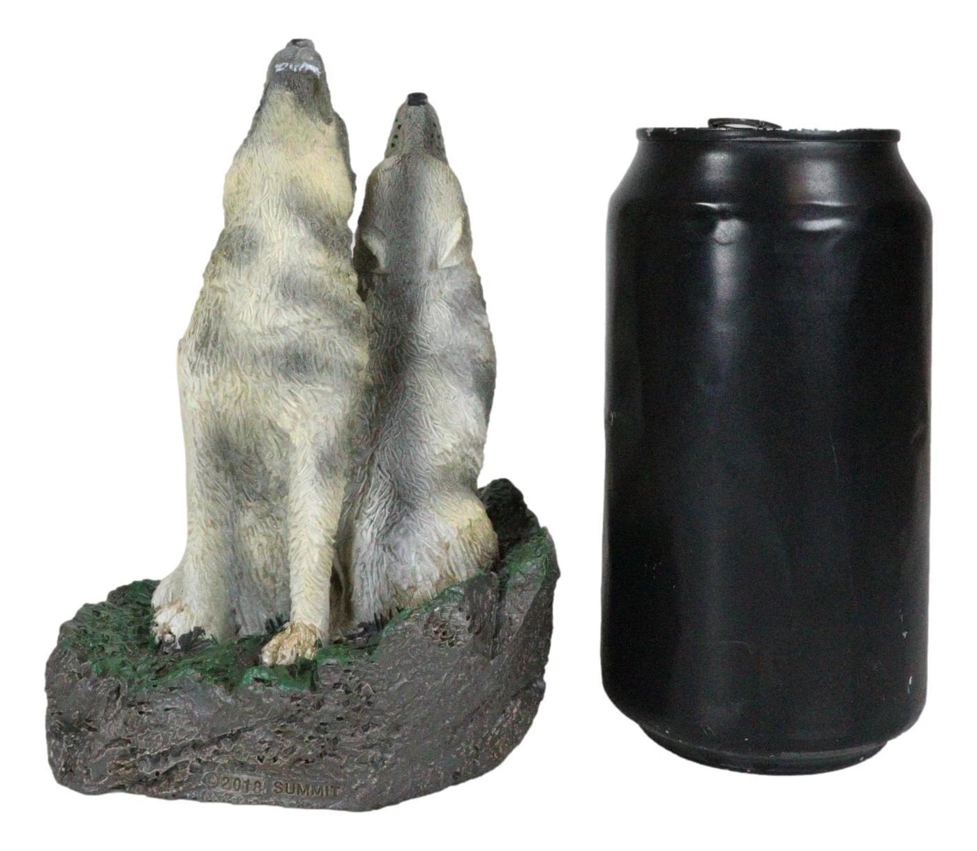 Howling Twin Gray Wolves Incense Burner Figurine 5.5 Inch Tall-3