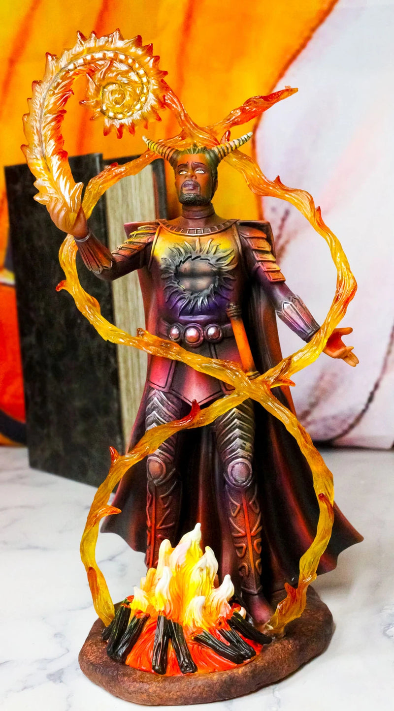 Fire Elemental Horned Wizard Sorcerer Demoniac Summoning Hellfire Magic Figurine-1