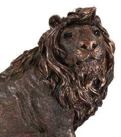 Figura de bronce electrochapada del león africano del rey de la selva en la Roca del Orgullo-5
