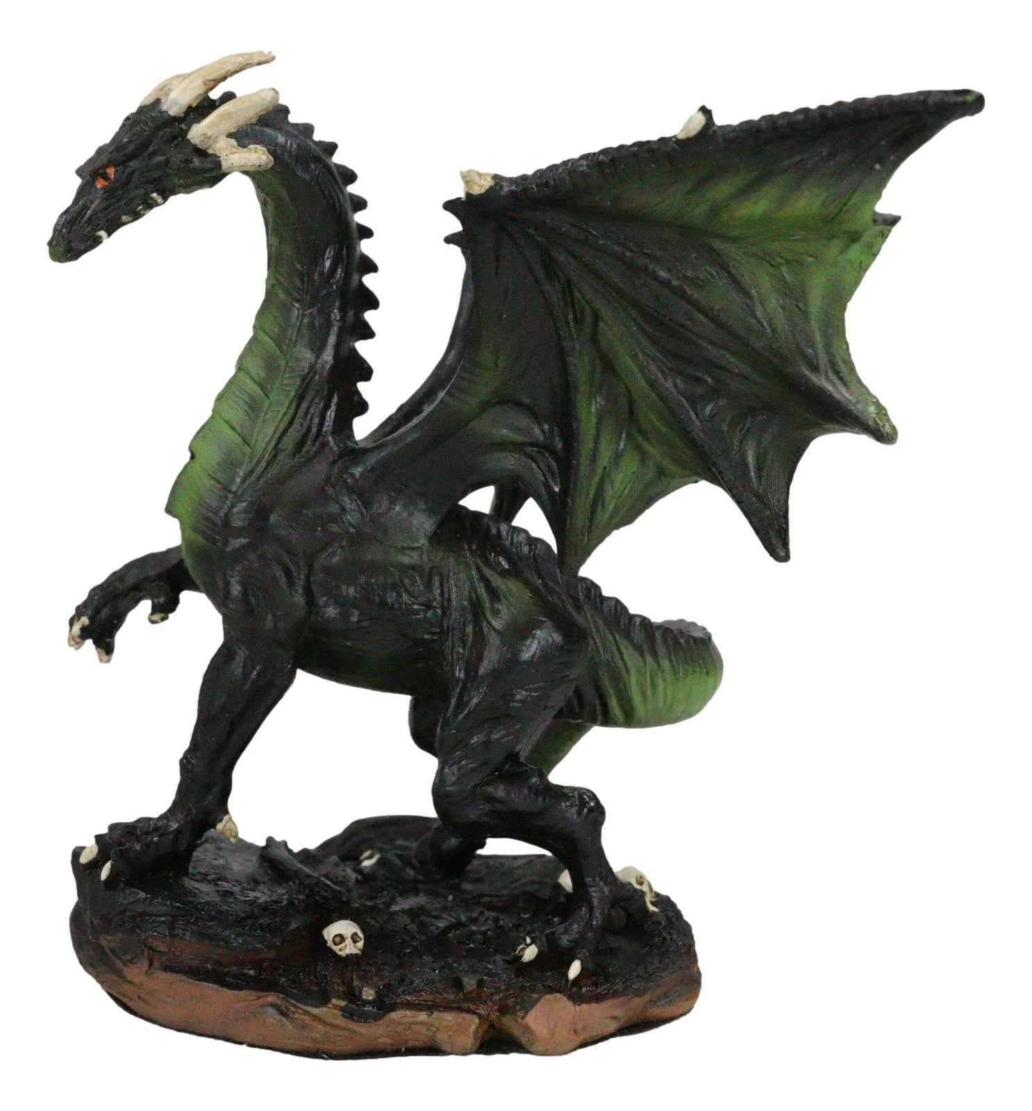 Fantasy Green Chested Celestial Midnight Dragon Black Ghost Small Figurine-3