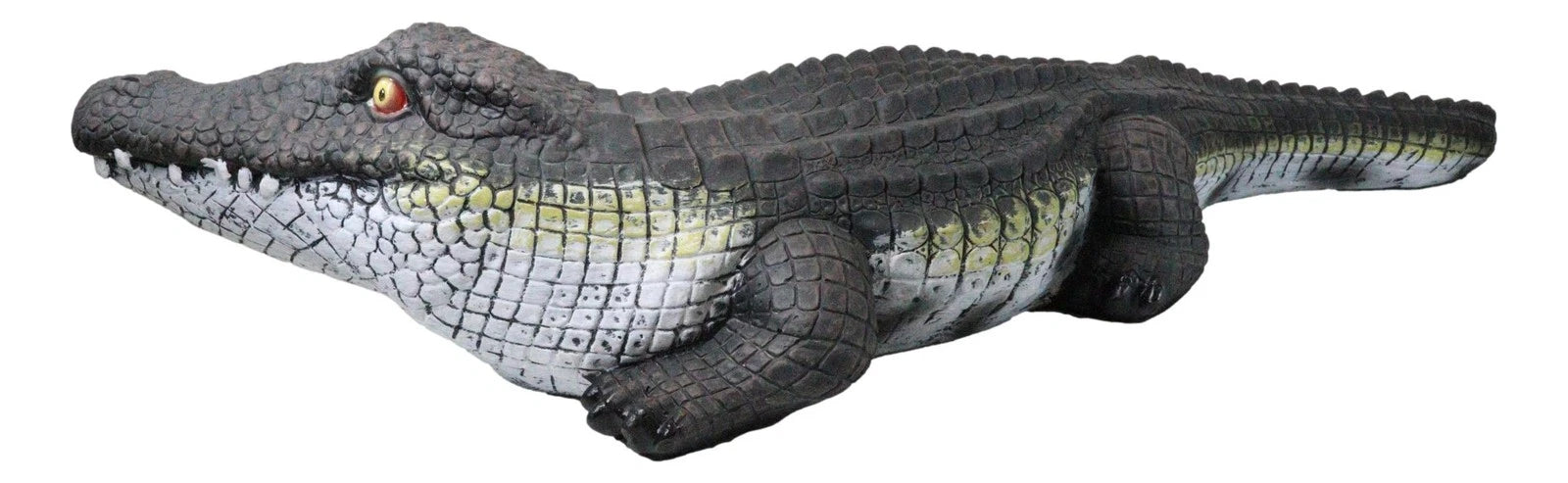 Estatua realista de cocodrilo merodeador de gran tamaño para jardín, 99 cm de largo-6
