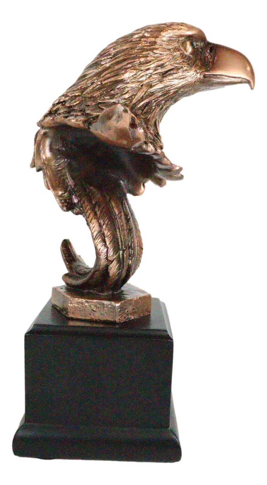 Large Majestic American Bald Eagle Head Bust Bronze Electroplated Resin Figurine-4