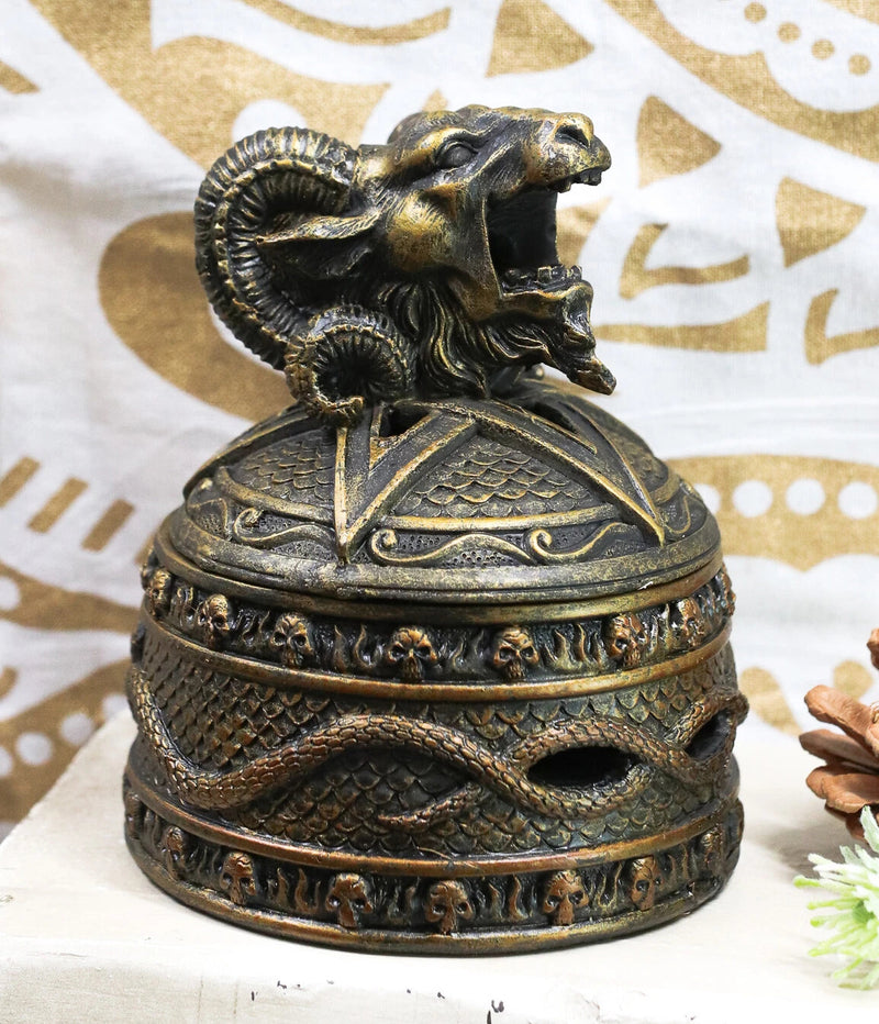 Baphomet Backflow Incense Cone Burner Trinket Jewelry Box-1