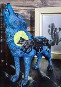 Alpha Wolf Spirit Collection Howling Cries Of The Full Moon Night Statue Decor-2