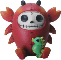 Furrybones Red Fire Lobster Scuttle Sea Horse Skeleton Furry Bones Figurine-3
