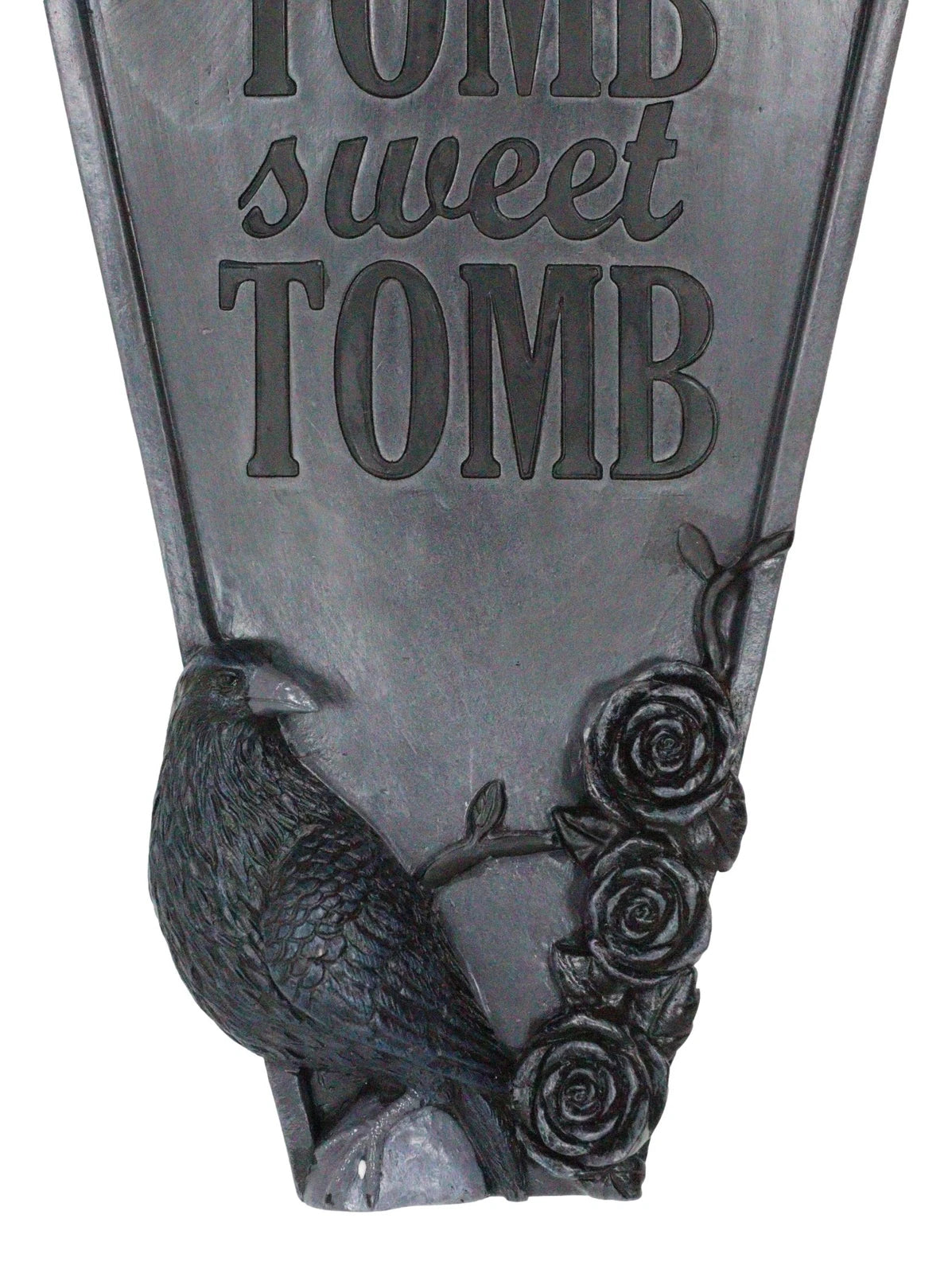 Gothic Raven Crows On Graveyard Tomb Coffin Headstone Black Roses Wall Decor-6