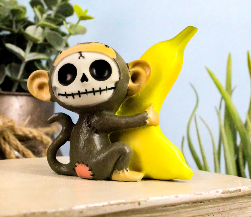 Furrybones Munky Monkey Loves Banana Voodoo Skeleton Figurine 3"Tall Furry Bones-1