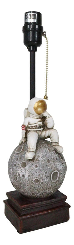 Deep Space Exploration Astronaut Landing On Cratered Moon Desktop Table Lamp-4