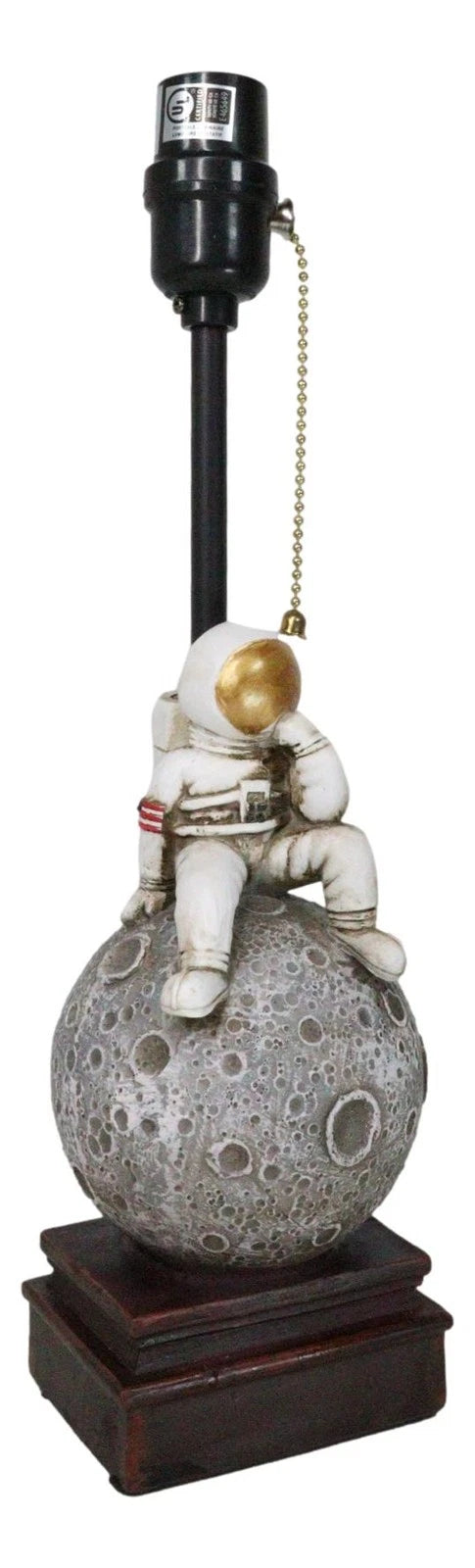 Deep Space Exploration Astronaut Landing On Cratered Moon Desktop Table Lamp-4