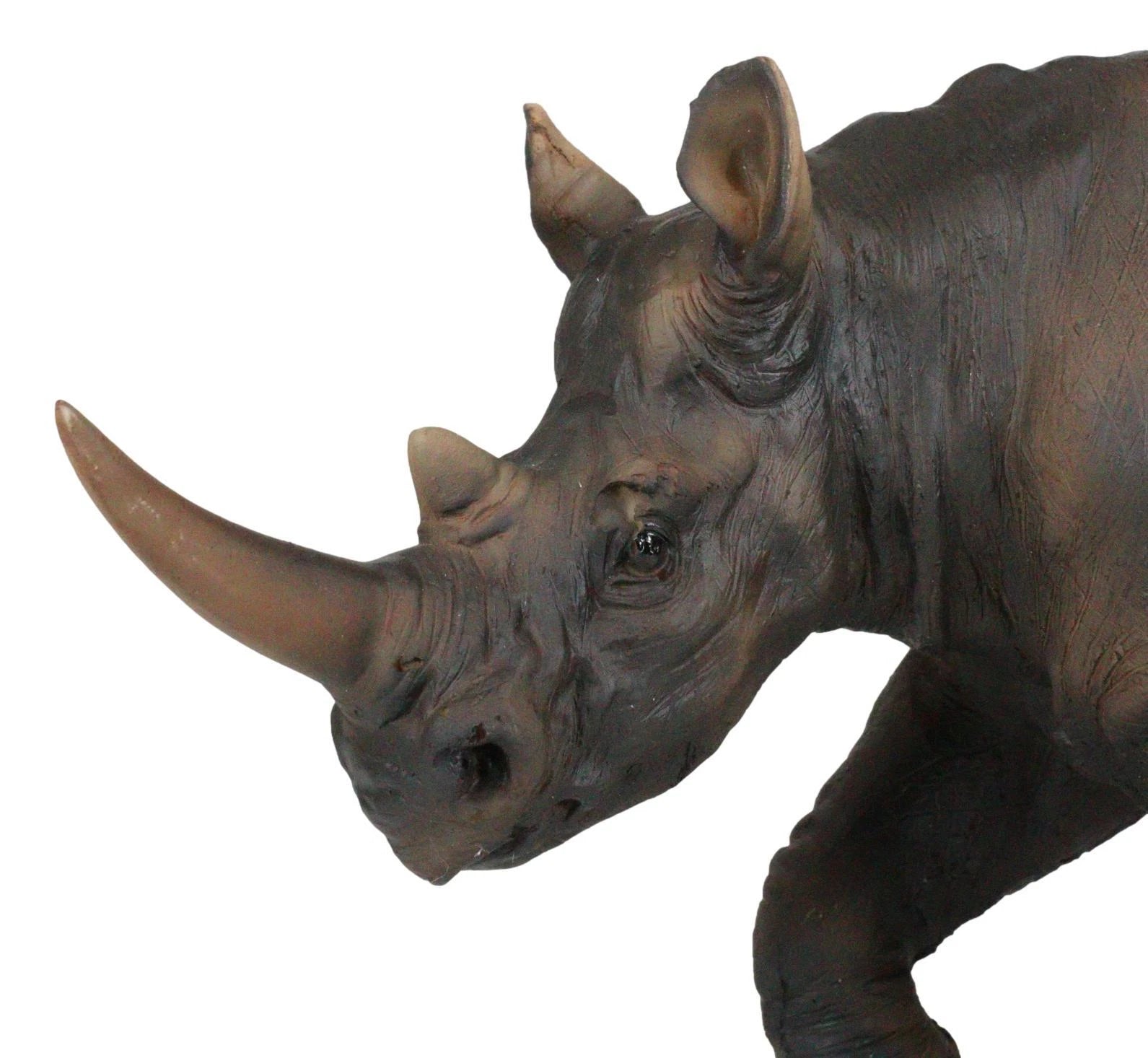 African Safari Grasslands Rhinoceros Horned Beast Decorative Figurine 11" Long-6