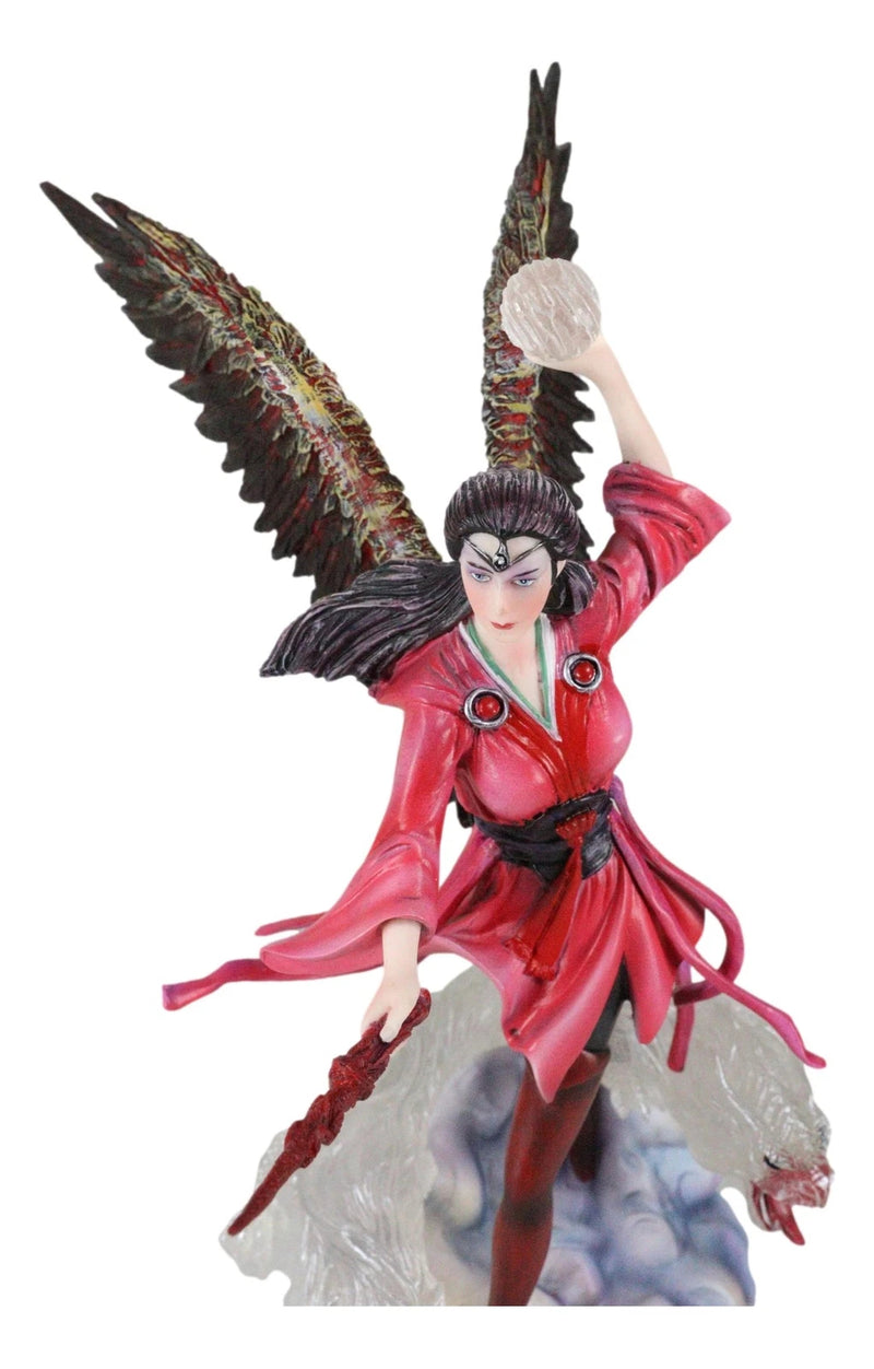 Air Elemental Magic Wizard Sorceress Bending The Wind With Hydra Spirits Statue-6