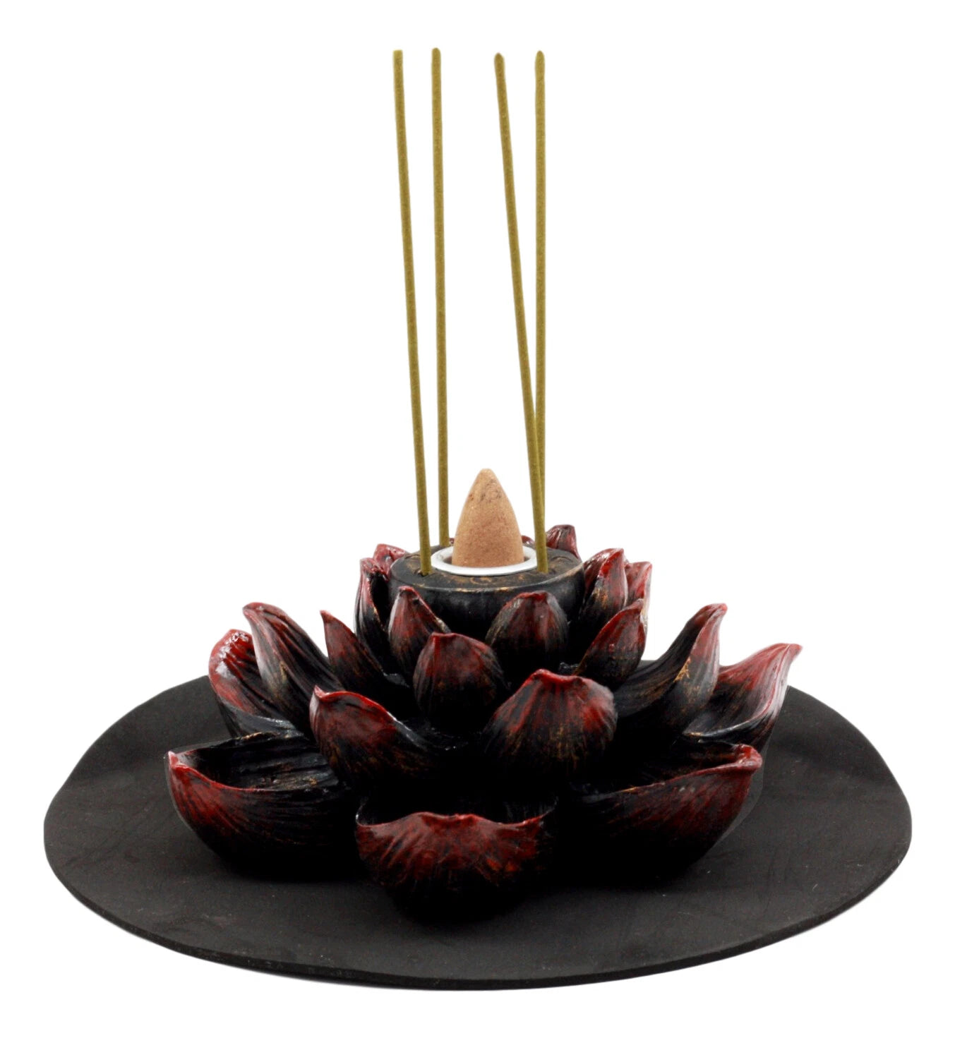 Buddha Padma Lotus Incense Stick Backflow Cone Holder Burner Figurine-6