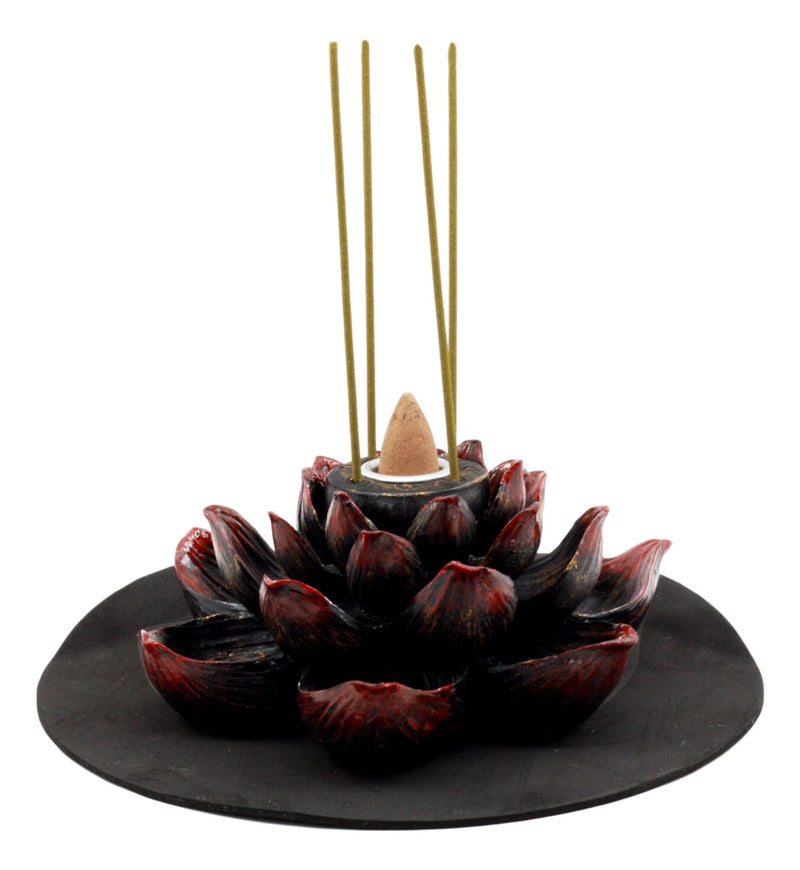 Buddha Padma Lotus Incense Stick Backflow Cone Holder Burner Figurine-6