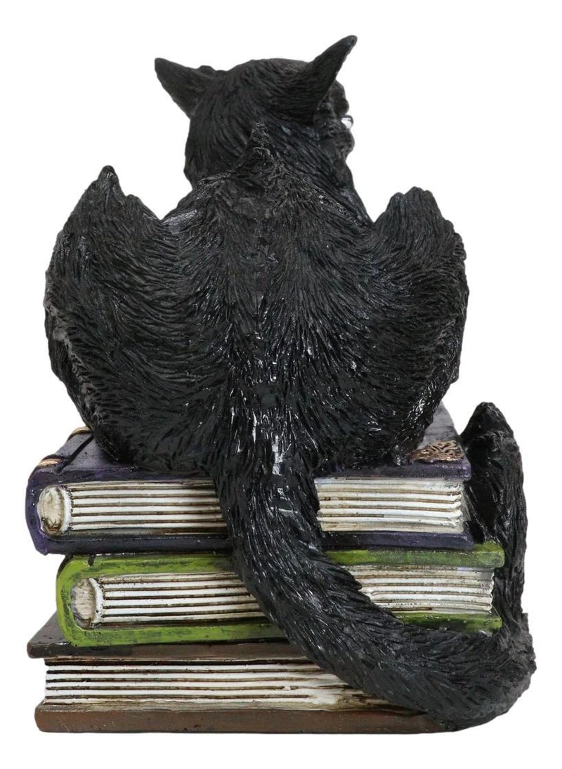 Witching Hour Mystical Black Cat With LED Eyes On Witchcraft Books Figurine-8