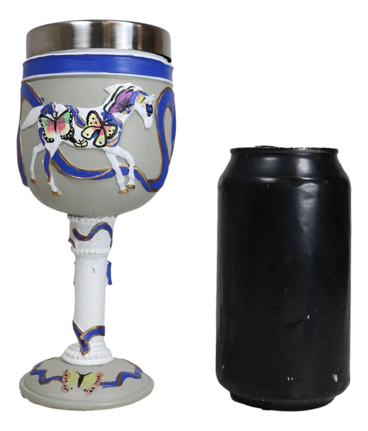 Sendero de ponis pintados Ángeles de la Tierra Pony con mariposas Copa de vino de caballo-7