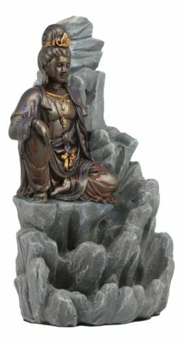 Bodhisattva Kuan Yin Buddha Backflow Incense Burner Statue 7.5"H-6