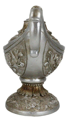 Floral Ornate Aladdin Genie Magical Lamp Backflow Incense Cone Burner Figurine-4