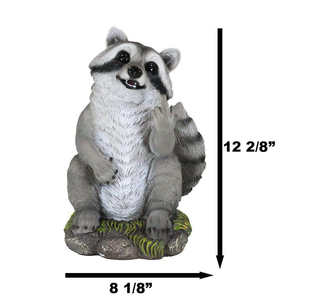 Bad Bandit Large Standing Cheeky Raccoon 12.5" Height Garden Decor-6