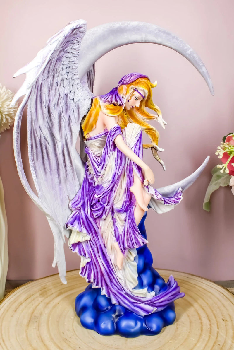 Large Celestial Crescent Moon Dreamer Fairy Statue 12"H Nene Thomas Figurine-2