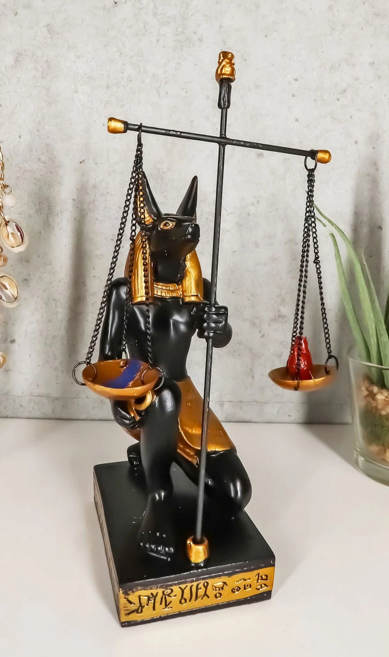 Ancient Egyptian God Of Afterlife Anubis Holding The Scales of Justice Statue-6