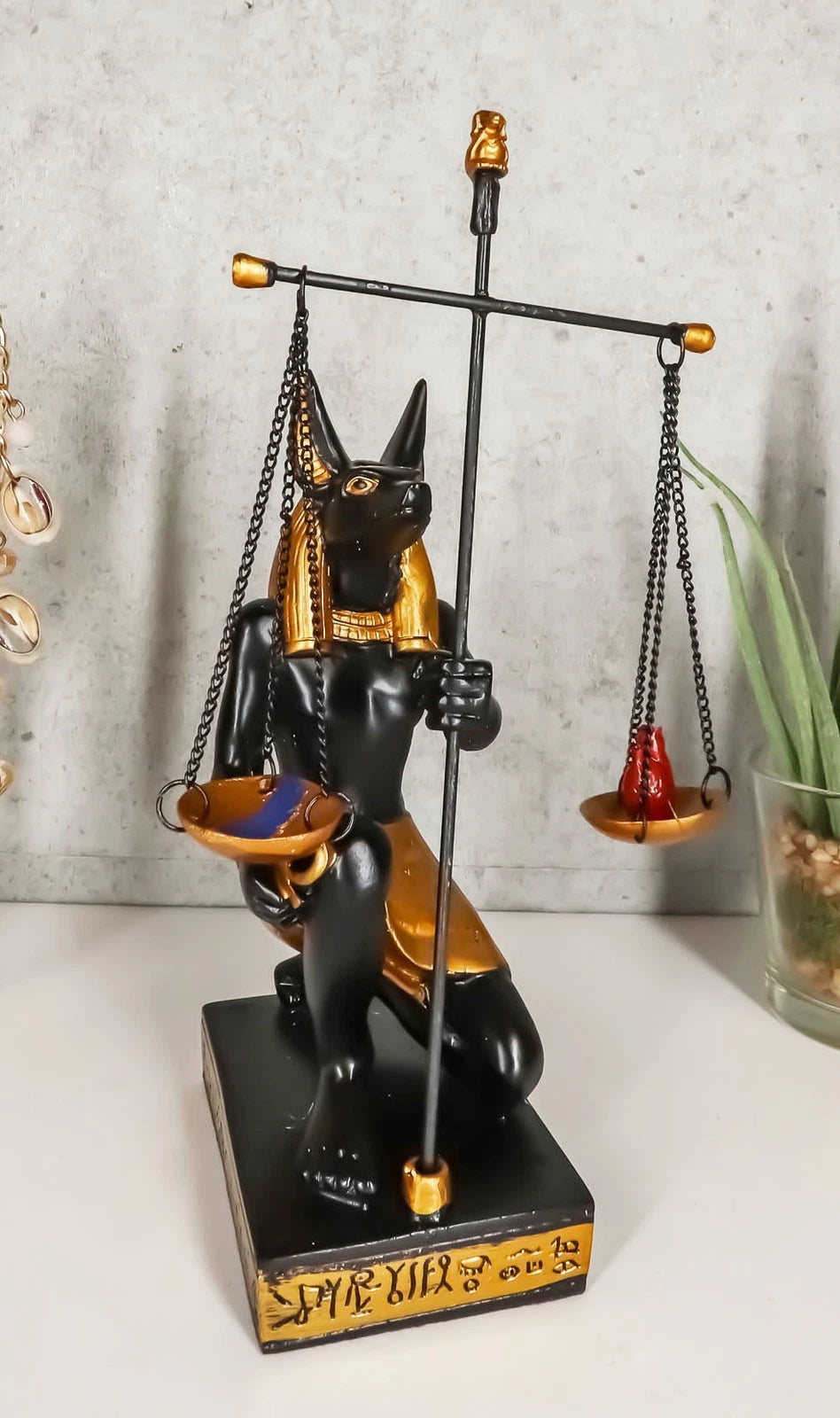 Ancient Egyptian God Of Afterlife Anubis Holding The Scales of Justice Statue-6