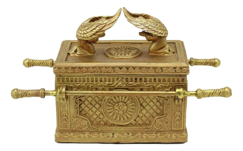 Matte Gold Ark Of The Covenant Model With Contents Figurine Decorative Box 1:16-7