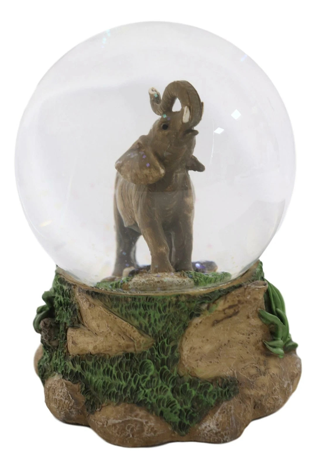 Safari Grasslands Savanna African Bush Elephant Glitter Water Globe Figurine-3