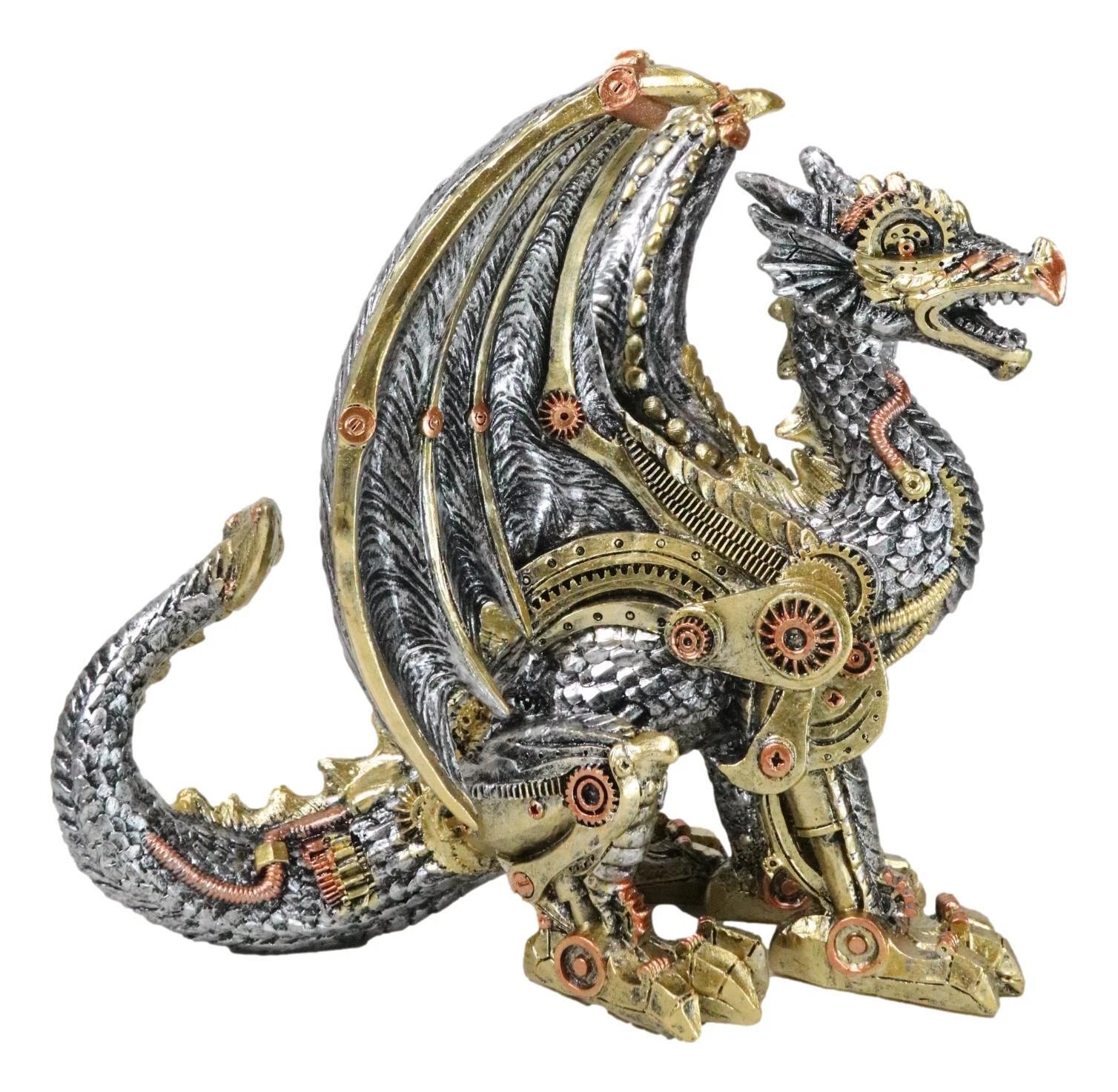 Geared Mechanical Look Steampunk Dragon Cyber Robot Decorative Sculpture-7