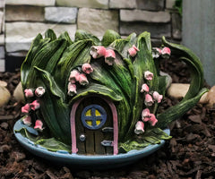 Fairy Garden Leaf Foliage Teacup Cottage House Floral Planter Vase Figurine-2