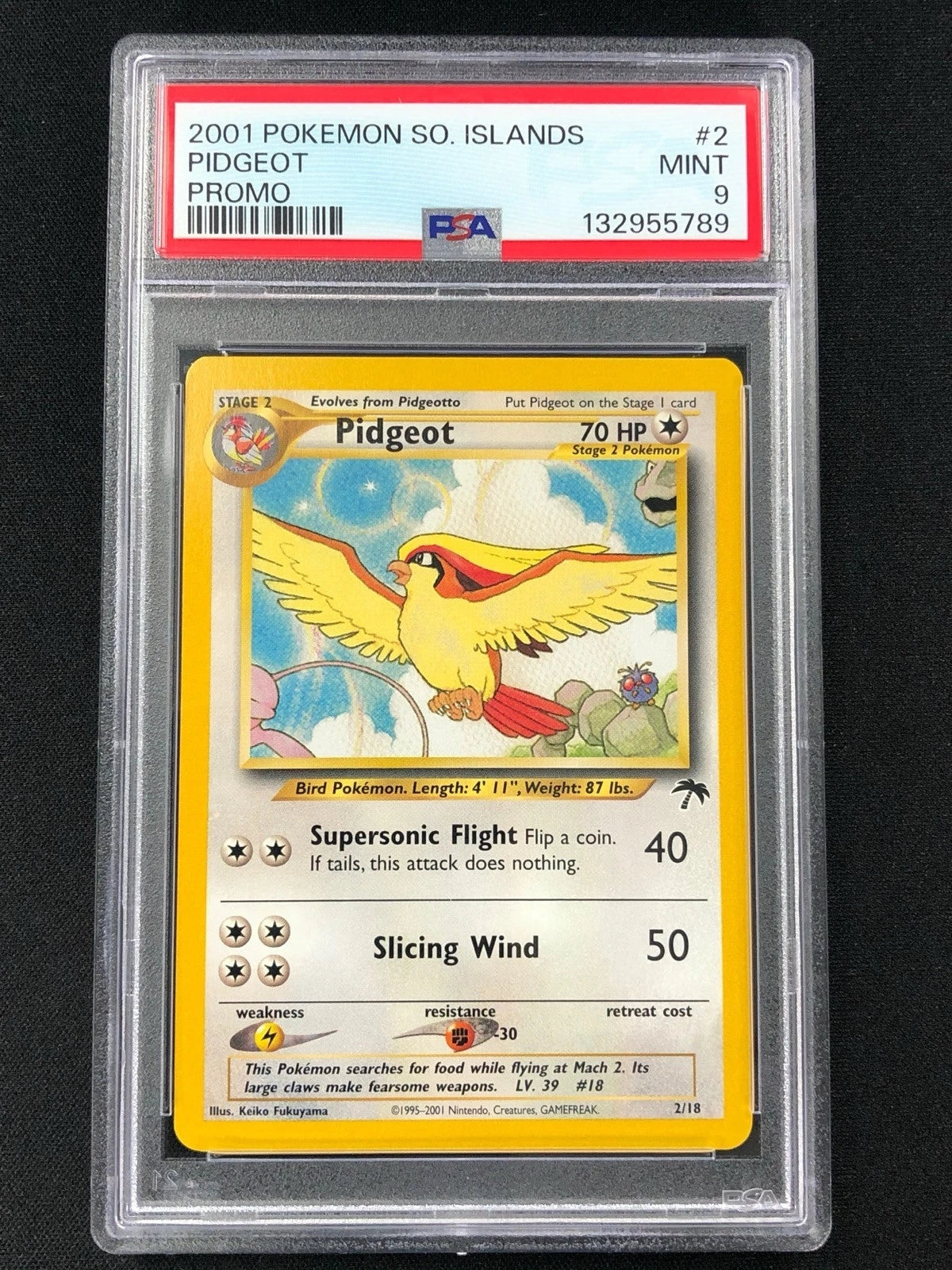 Pokemon 2001 Pidgeot 2/18 Islands Promo PSA 9