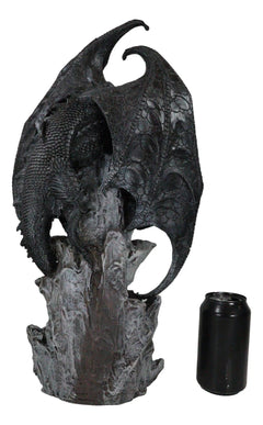 Large Euranius Drake Elder Dragon Guarding LED Light Crystal Elements Statue-3