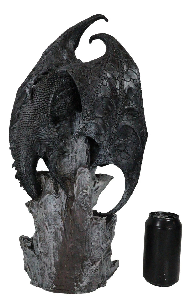 Large Euranius Drake Elder Dragon Guarding LED Light Crystal Elements Statue-3