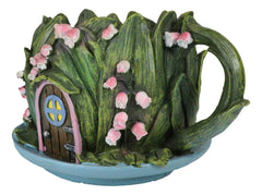 Fairy Garden Leaf Foliage Teacup Cottage House Floral Planter Vase Figurine-5