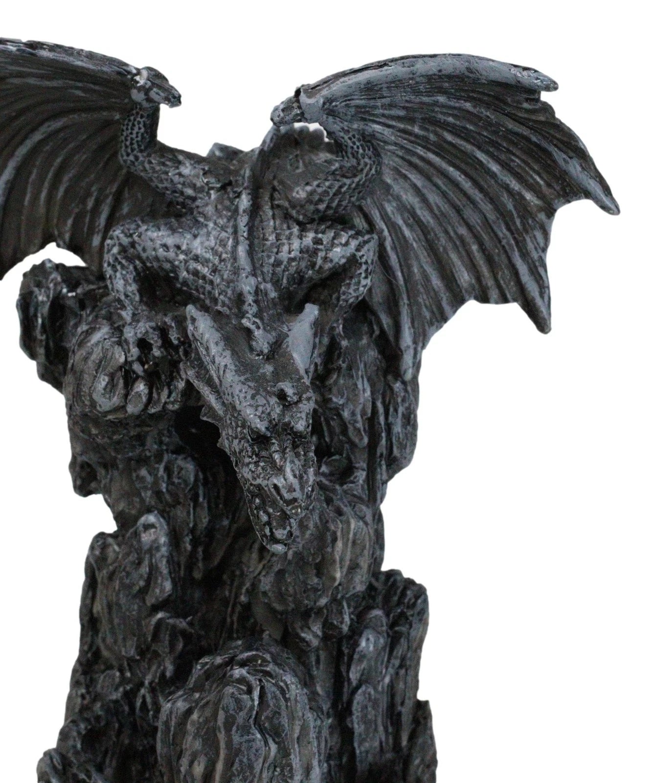 Dark Rocky Mountain Chernos Dragon Backflow Incense Tower Burner Statue-7