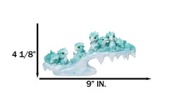 Winter Wonderland Ice Blue Baby Dragons On Frozen Bridge Glacier Rock Figurine-4