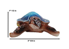 Blue Coastal Ocean Marine Giant Sea Turtle Miniature Figurines Pack Of 4-5