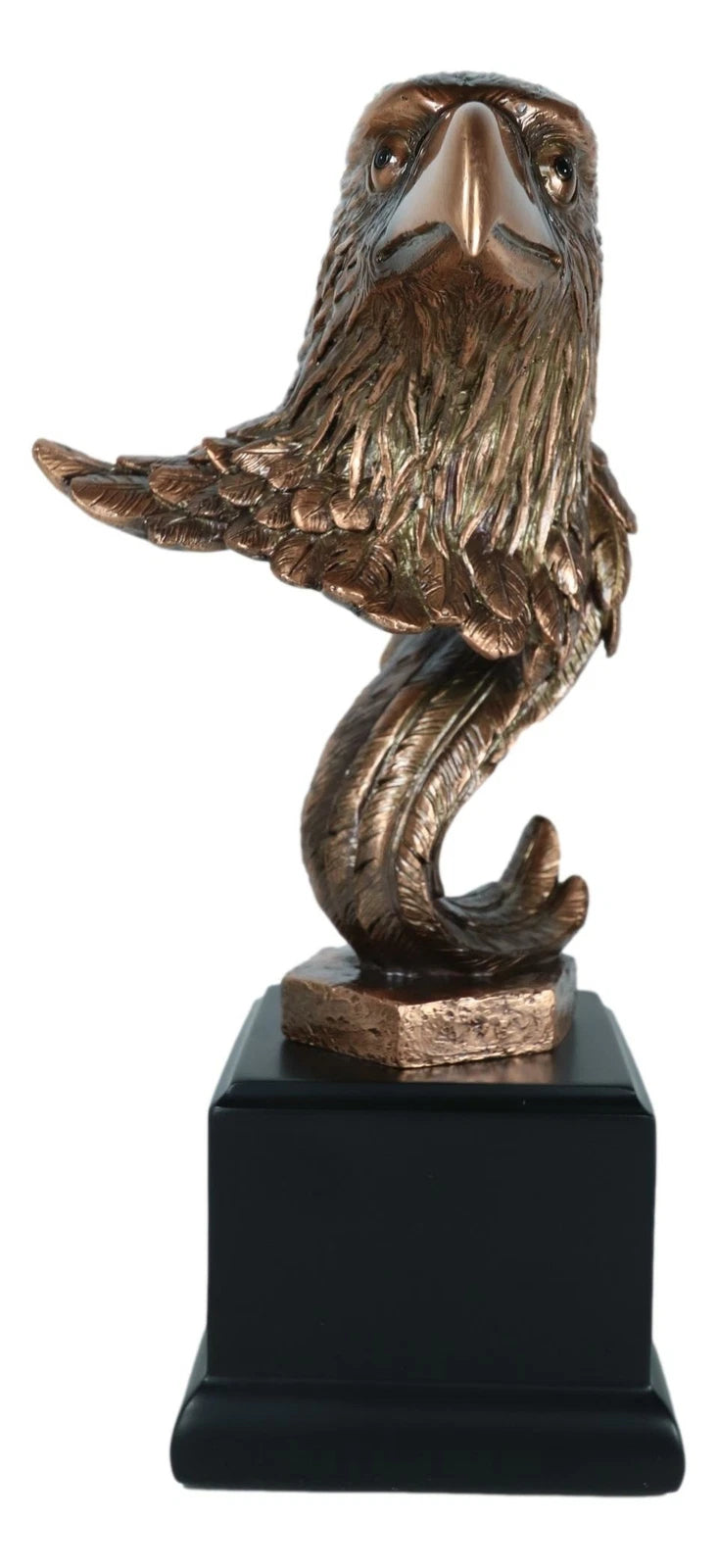 Large Majestic American Bald Eagle Head Bust Bronze Electroplated Resin Figurine-5
